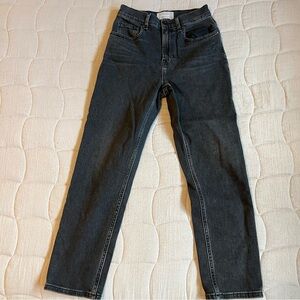 Everlane Dark Wash Black High Rise Straight Leg Denim Jeans
